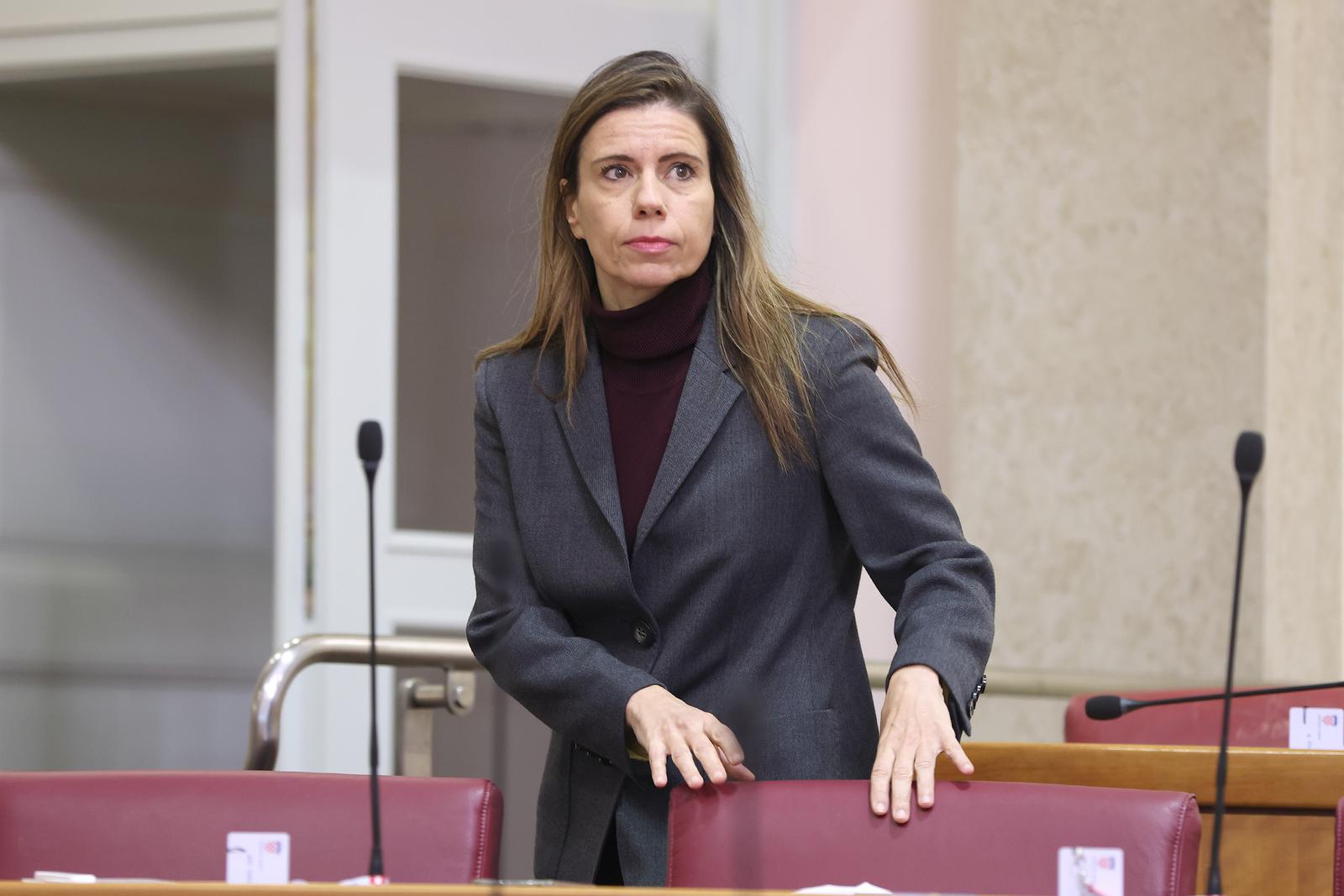 05.12.2023., Zagreb - Sabor 19. sjednicu nastavlja raspravom o Konacnom prijedlogu zakona o izmjenama i dopunama Zakona o nacionalnoj naknadi za starije osobe.
 Photo: Patrik Macek/PIXSELL