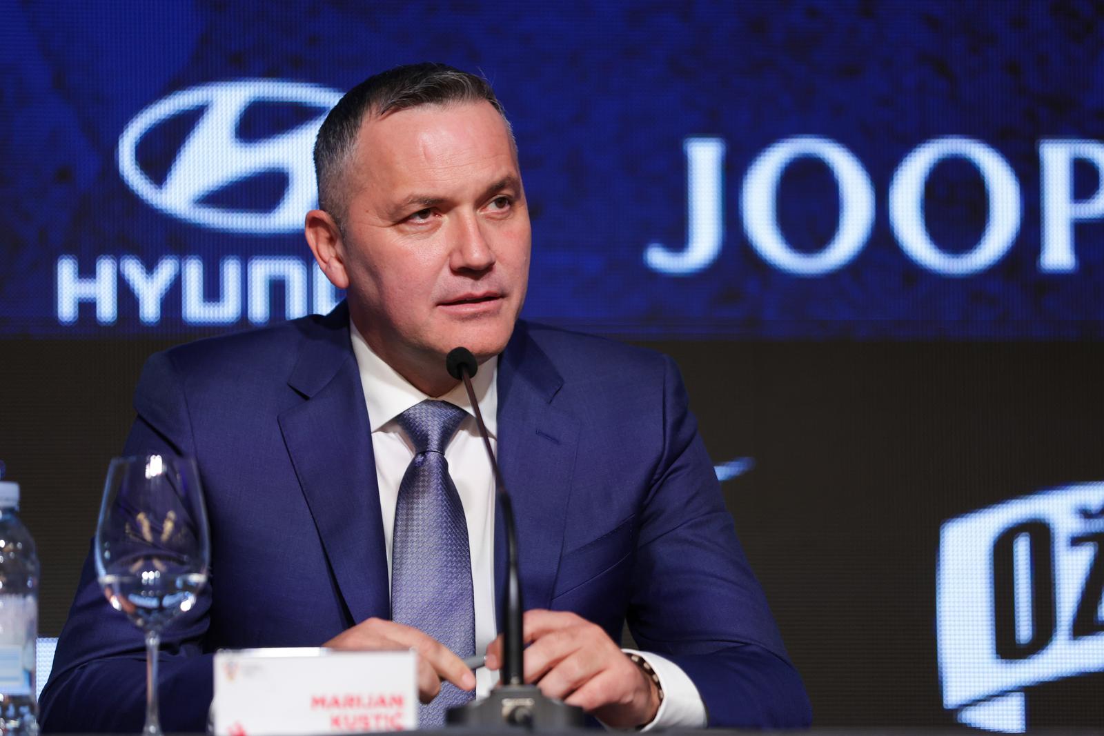 05.12.2023., Zagreb - Predsjednik Hrvatskog nogometnog saveza Marijan Kustic na konferenciji za medije nakon skupstine saveza u hotelu Westin. Photo: Luka Stanzl/PIXSELL
