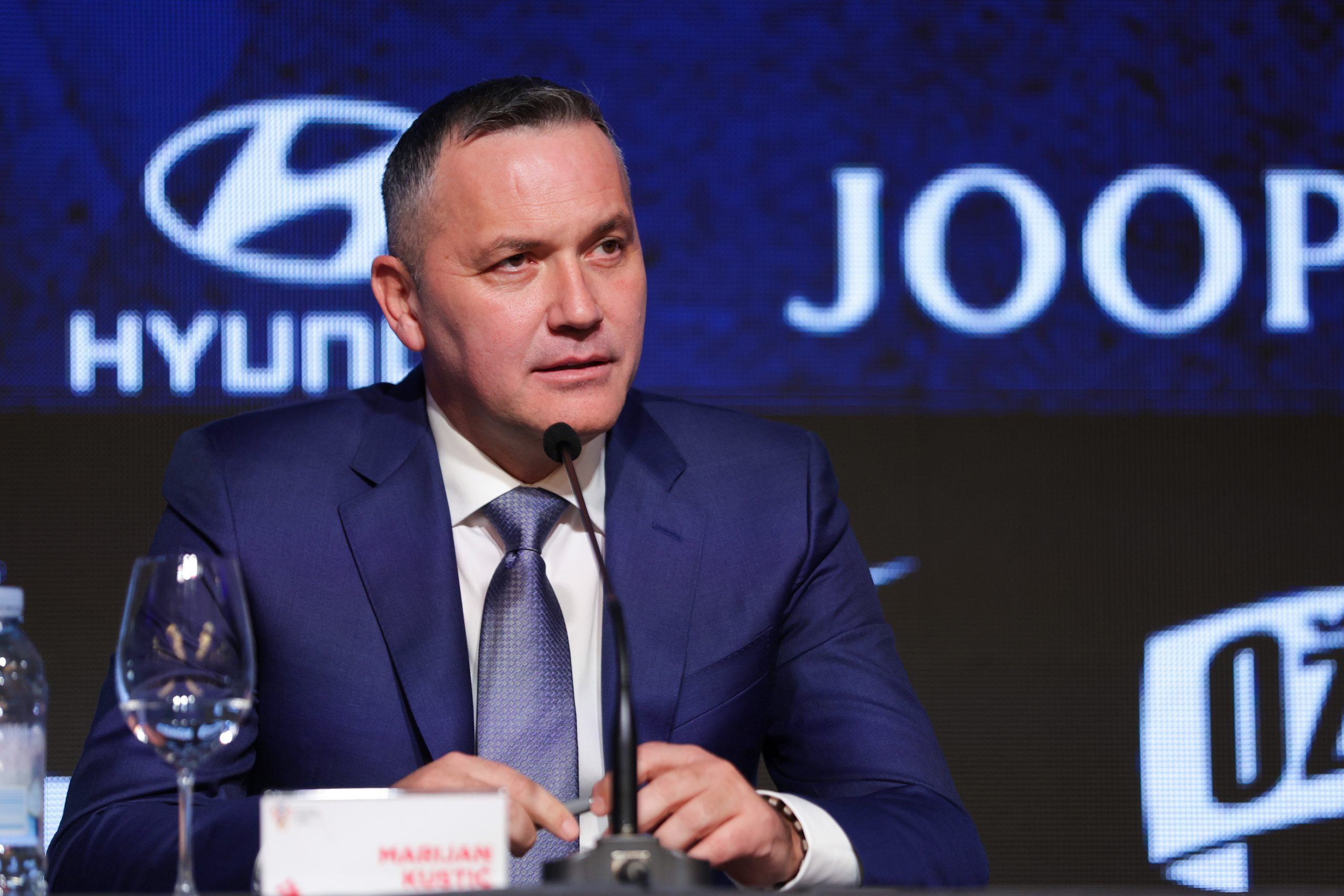 05.12.2023., Zagreb - Predsjednik Hrvatskog nogometnog saveza Marijan Kustic na konferenciji za medije nakon skupstine saveza u hotelu Westin. Photo: Luka Stanzl/PIXSELL