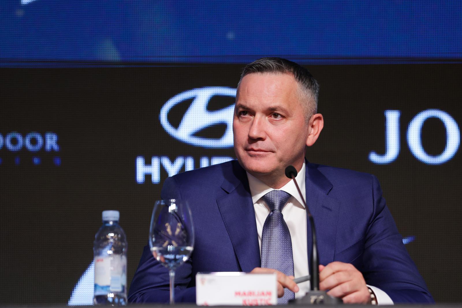 05.12.2023., Zagreb - Predsjednik Hrvatskog nogometnog saveza Marijan Kustic na konferenciji za medije nakon skupstine saveza u hotelu Westin. Photo: Luka Stanzl/PIXSELL