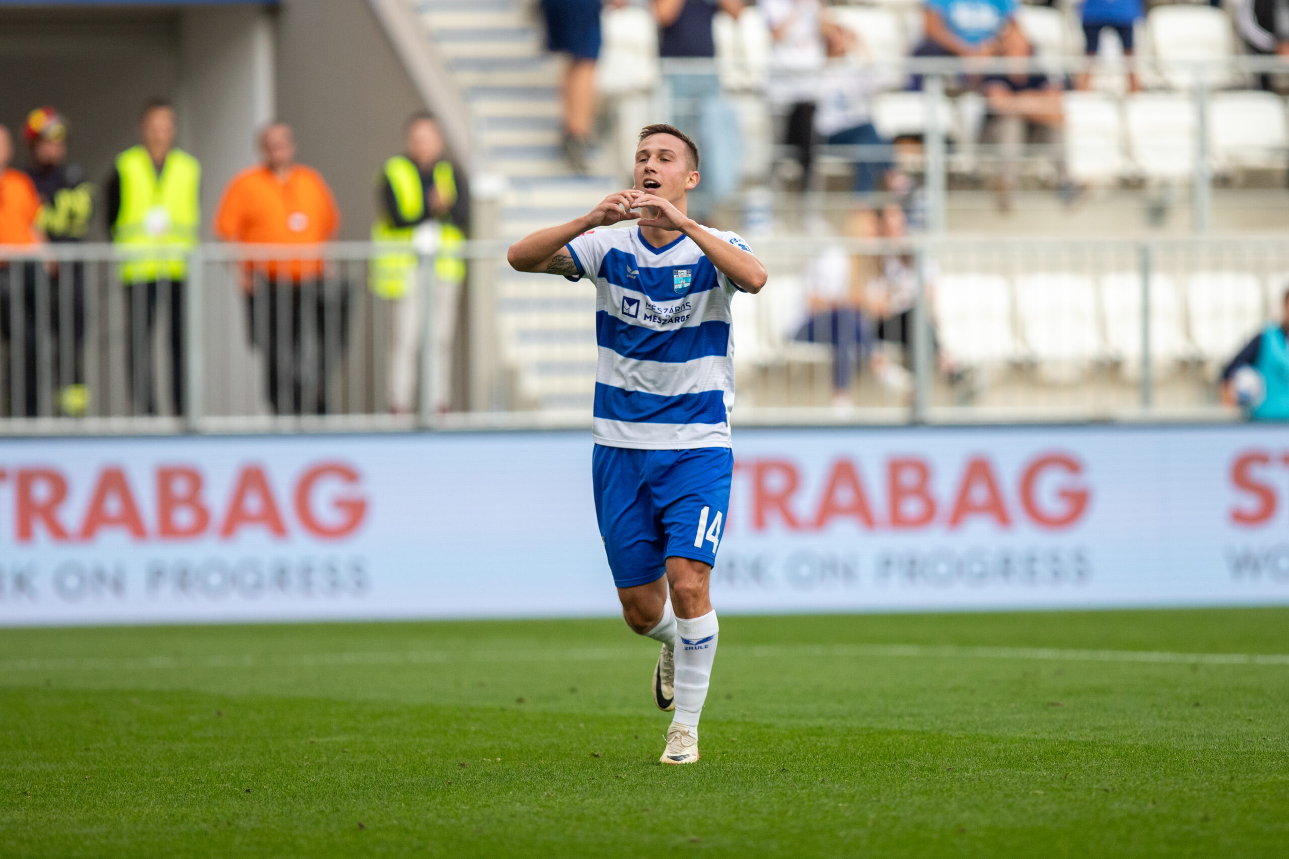 07.10.2023., stadion Gradski vrt, Osijek - SuperSport HNL, 11. kolo, NK Osijek - NK Rudes. Ivan Fiolic slavi postignuti pogodak za vodstvo 2:0. Photo: Borna jaksic/PIXSELL