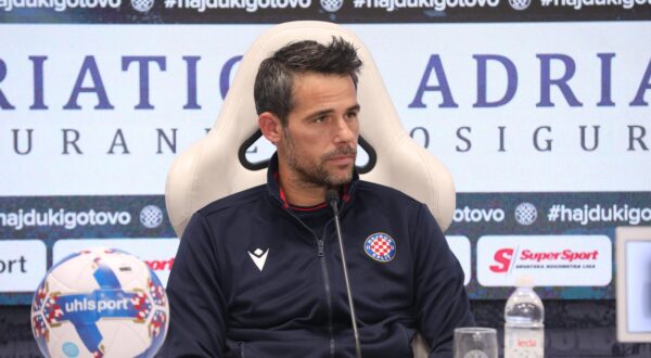 07.12.2023.,Split - Trener Hajduka Mislav Karoglan odrzao je  konferenciju za medije uoci gostovanja kod Lokomotive. Photo: Ivo Cagalj/PIXSELL