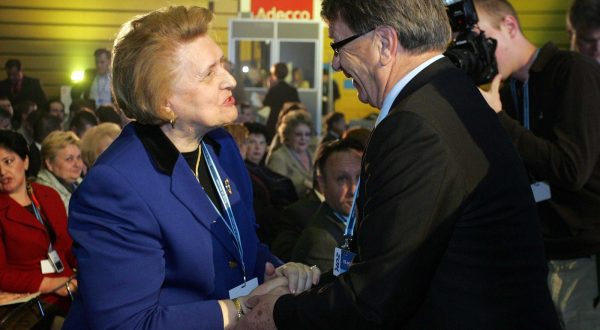 26.04.2008., Zagreb - 12.  sabor HDZ-a u Ciboni. Madeleine Albright, Miroslav Blazevic Photo: Sanjin Strukic/PIXSELL