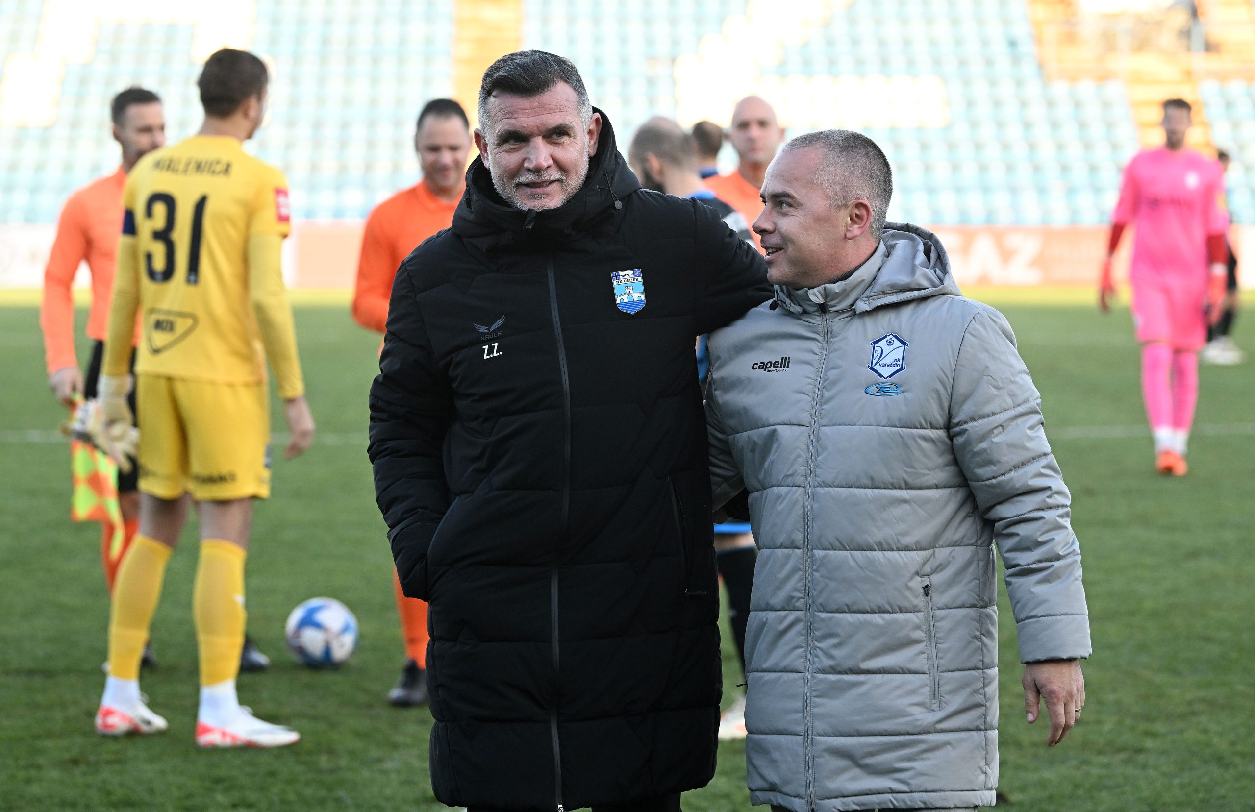 10.12.2023., stadion Varteks, Varazdin - SuperSport HNL, 18. kolo, NK Varazdin - NK Osijek. trener Osijeka Zoran Zekic, trener Varazdina Nikola Safranic Photo: Marko Lukunic/PIXSELL