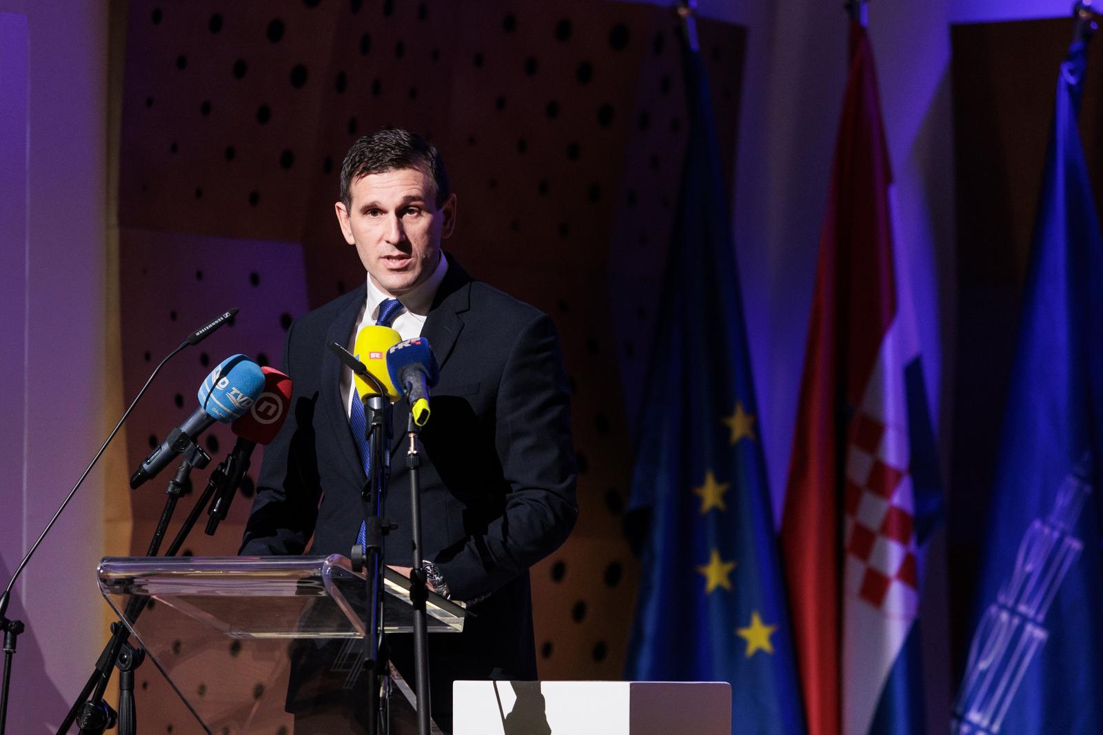 11.01.2023., Split - Premijer Andrej Plenkovic na obiljezavanju 33. obljetnice osnutka HDZ-a Split.
Tomislav Suta
   Photo: Miroslav Lelas/PIXSELL