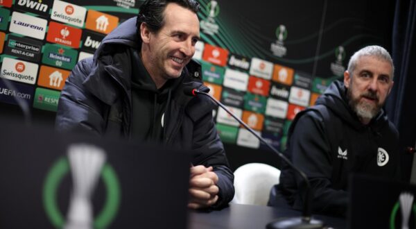 13.12.2023., Mostar, Bosna i HErcegovina - Konferencija za medije FC Aston Villa uoci sutrasnje utakmice UEFA Konferencijske lige protiv HSK Zrinjski. trener FC Aston Ville Unai Emery Photo: Denis Kapetanovic/PIXSELL