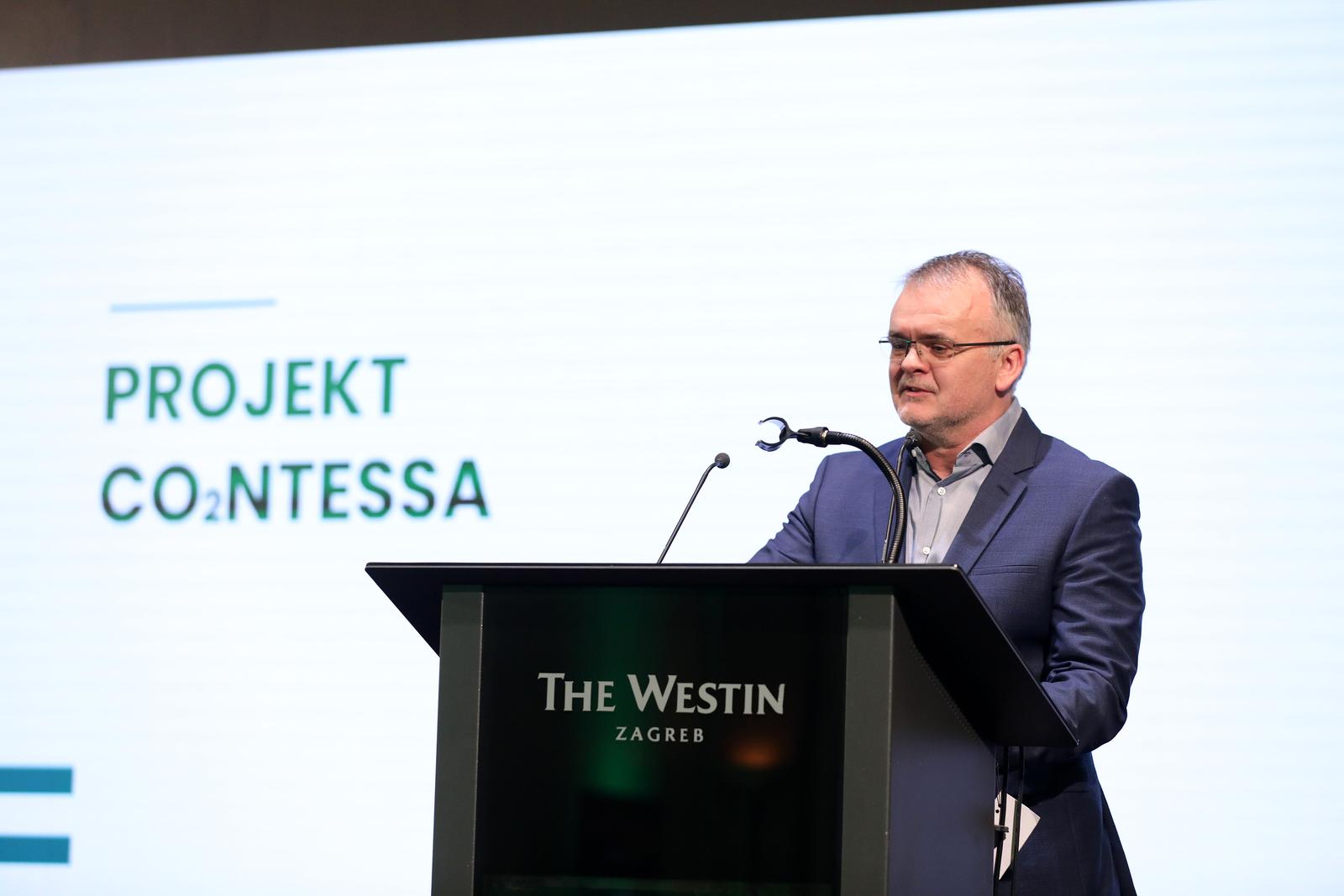14.03.2023., Zagreb - Predstavljanje projekta CO2NTESSA i potpisivanje ugovora izmedju tvrtke NEXE d.d. i korporacije ThyssenKrupp za postrojenje na bazi PureOxyfuel tehnologije. Uz predstavljanje ovog inovativnog projekta koji omogucuje proizvodnju potpuno jedinstvenog CO2 neutralnog cementa. Jurica Lovrincevic Photo: Emica Elvedji/PIXSELL