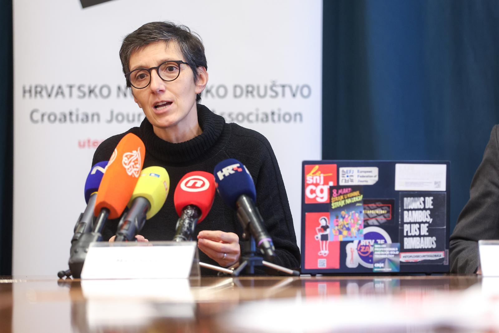 14.12.2023., Zagreb - Konferencija za medije Hrvatskog novinarskog društva o aferi Vlade. Photo: Igor Kralj/PIXSELL