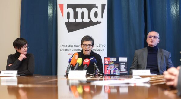 14.12.2023., Zagreb - Konferencija za medije Hrvatskog novinarskog društva o aferi Vlade. Photo: Igor Kralj/PIXSELL