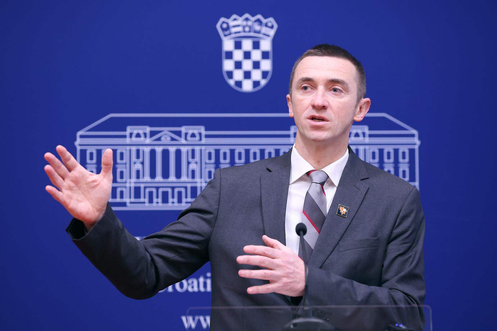 14.12.2023., Zagreb - Na konferenciji za medije Domovinskog pokreta odrzanoj u Saboru o aktualnim temama govorio je Ivan Penava.
 Photo: Patrik Macek/PIXSELL
