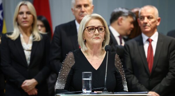 14.12.2023., Sarajevo, Bosna i Hercegovina - U zgradi institucija BiH odrzan je Bozicni prijem u organizaciji Predsjedateljice Vijeca ministara BiH Borjane Kristo. Predsjedateljica Vijeca ministara BiH Borjana Kristo Photo: Armin Durgut/PIXSELL