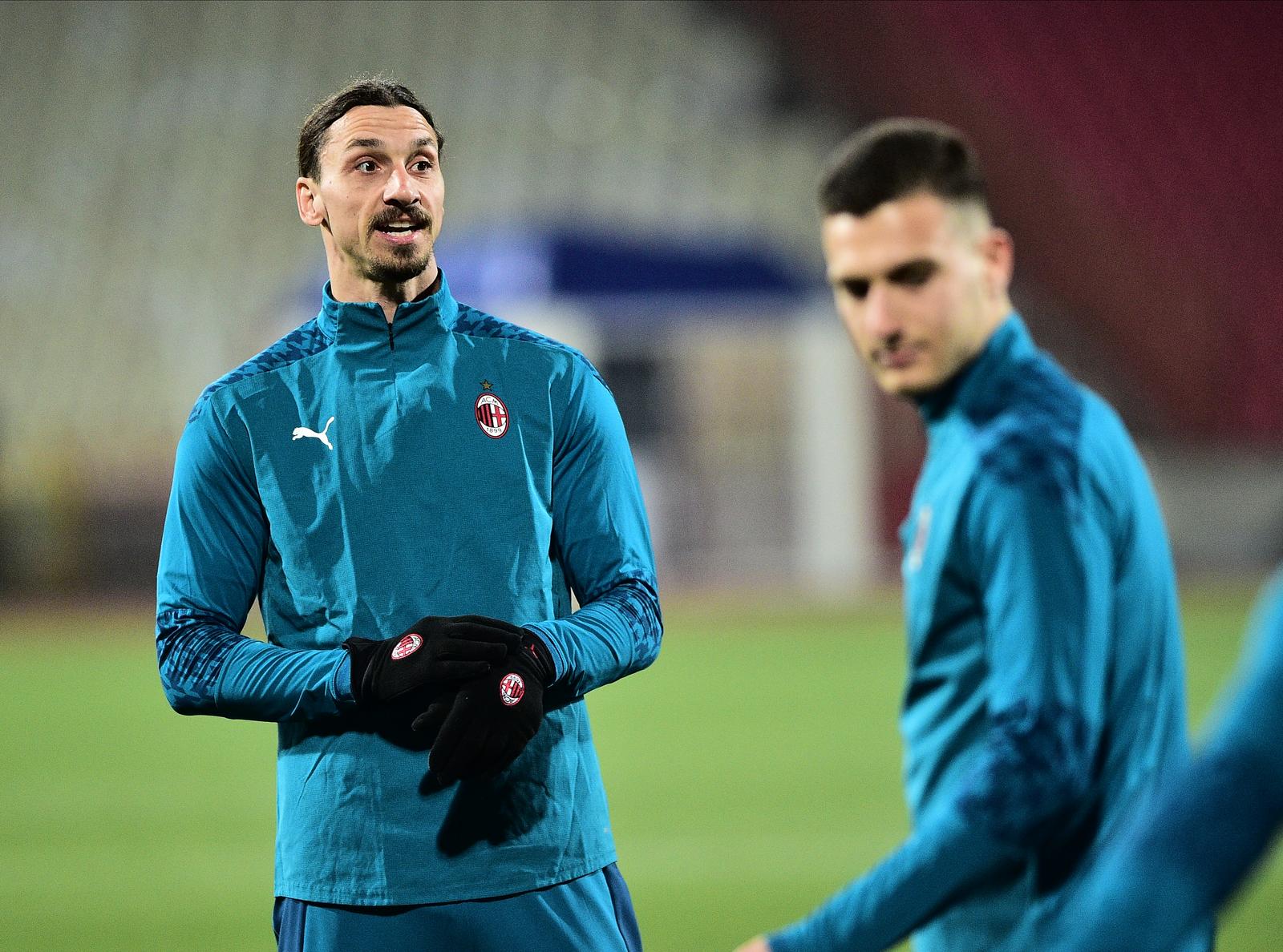 18, February, 2021, Belgrade - The first match of the sixteenth final of the Europa League between FC Red Star and AC Milan was played at the "Rajko Mitic" stadium. Zlatan Ibrahimovic, #11 (AC Milan). Photo: M.M./ATAImagesrr18, februar, 2021, Beograd - Prva utakamice sesnaestine finala Liga Evrope izmedju FK Crvena zvezda i AC Milan odigrana je na stadionu "Rajko Mitic". Photo: M.M./ATAImages