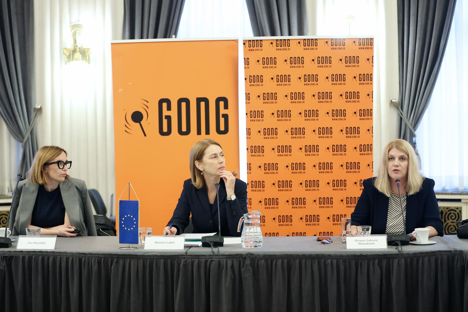 18.10.2023., Zagreb - Novinarski dom. Udruga Gong predstavila je analizu docentice Ive Nenadic "Modeli financiranja novinarstva u digitalnom dobu". Na predstavljanju su govorili Iva Nenadic (Fakultet politickih znanosti u Zagrebu), Jasna Vanicek-Fila (Ministarstvo kulture i medija), Josip Popovac (Agencija za elektronicke medije), Maja Sever (Sindikat novinara Hrvatske), Melisa Skender (Hrvatsko novinarsko društvo), Dario Spelic (Hrvatska radiotelevizija), Tomislav Wruss (Hanza Media), Marko Matijevic (Srednja.hr/Mirovina.hr/Baustela.hr) i Oriana Ivkovic Novokmet (Gong). Photo: Sanjin Strukic/PIXSELL
