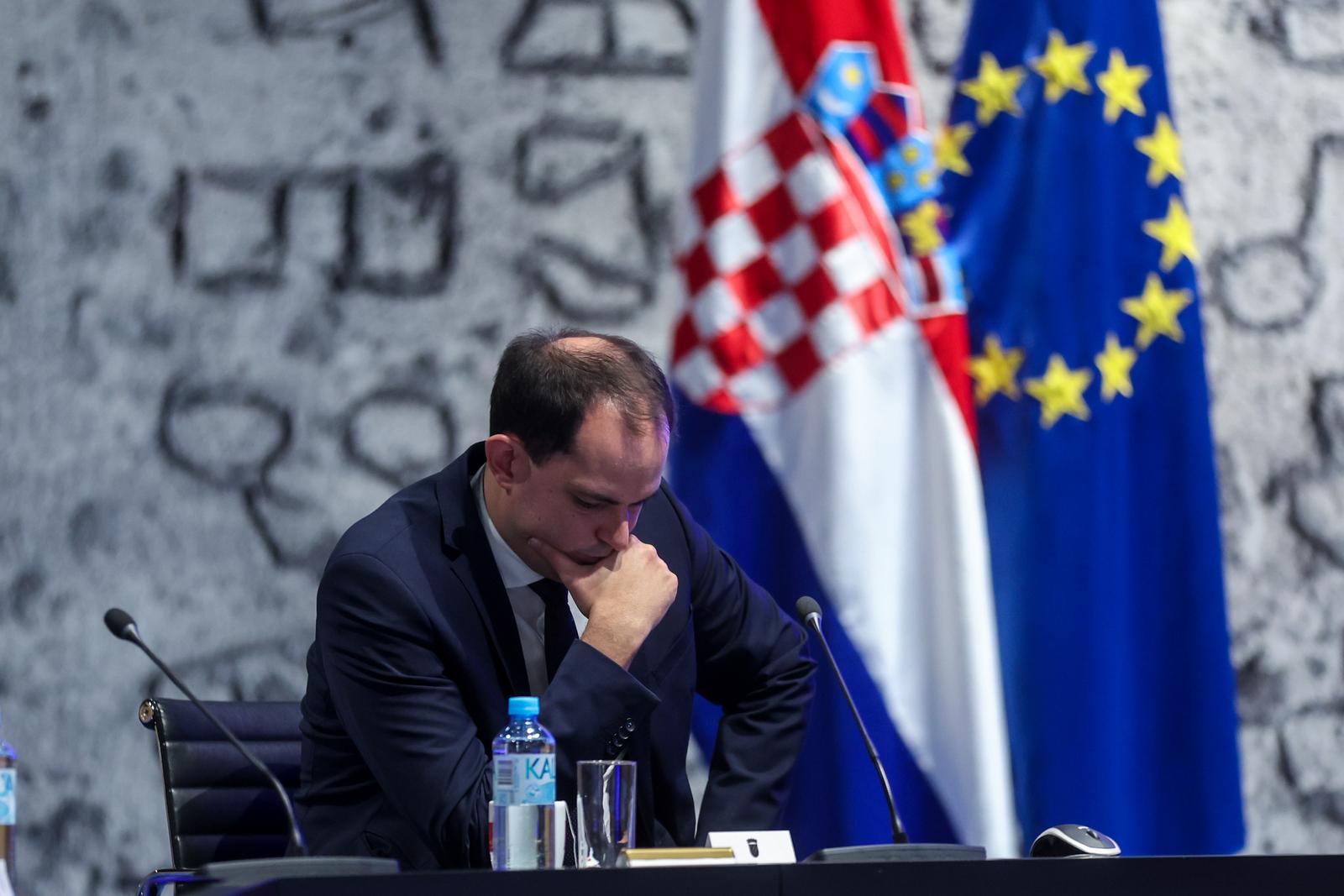 18.12.2023., Zagreb - U Nacionalnoj i sveucilisnoj knjiznici odrzana je sjednica Gospodarsko-socijalnog vijeca. Ivan Malenica, ministar pravosudja i uprave Photo: Igor Kralj/PIXSELL