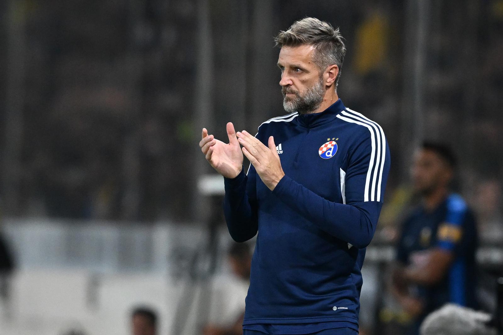 19.08.2023., Atena, Grcka - Utakmica 3. pretkola UEFA Lige prvaka, AEK - GNK Dinamo. Trener GNK Dinamo Igor Biscan. Photo: Marko Lukunic/PIXSELL