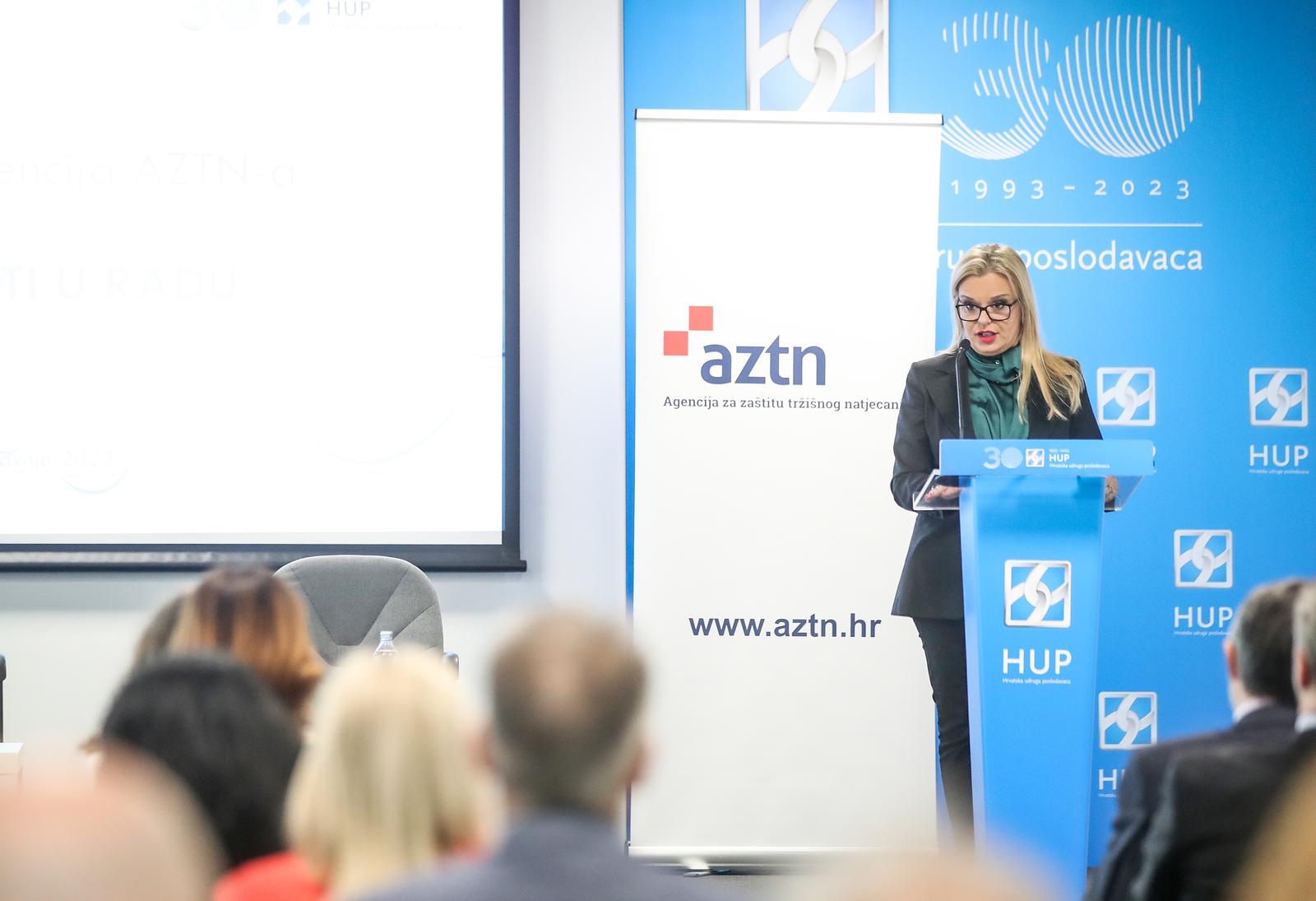 20.04.2023., Zagreb - U Hrvatskoj udruzi poslodavaca odrzana je godisnja konferencija Agencije za zastitu trzisnog natjecanja (AZTN) "Aktualnosti u radu AZTN-a". Milka Kosanovic Photo: Slavko Midzor/PIXSELL