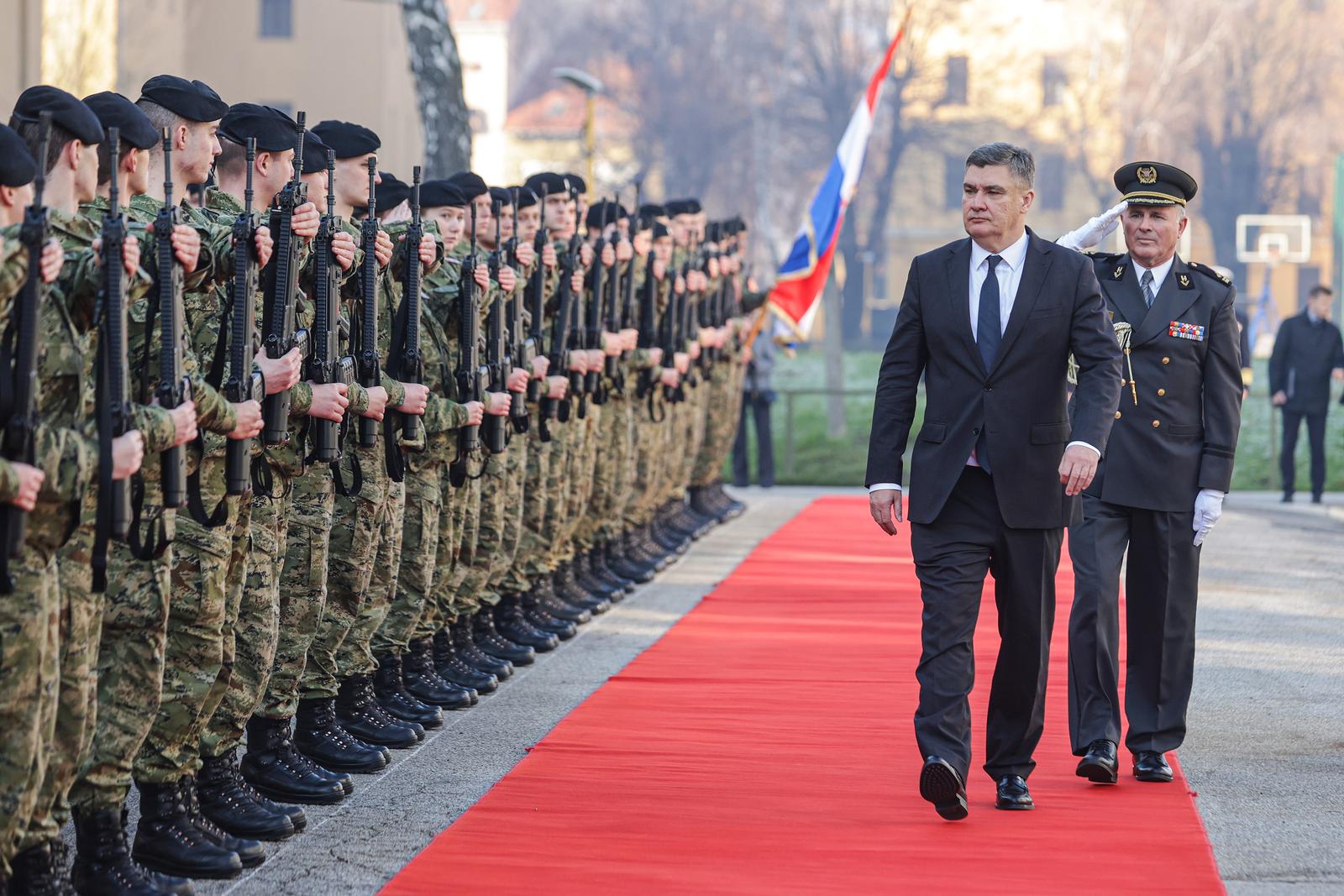 20.12.2023., Zagreb - Svecanost obiljezavanja 32. obljetnice Hrvatskog vojnog ucilista Dr. Franjo Tudjman u vojarni Petar Zrinski. predsjednik RH Zoran Milanovic Photo: Luka Stanzl/PIXSELL