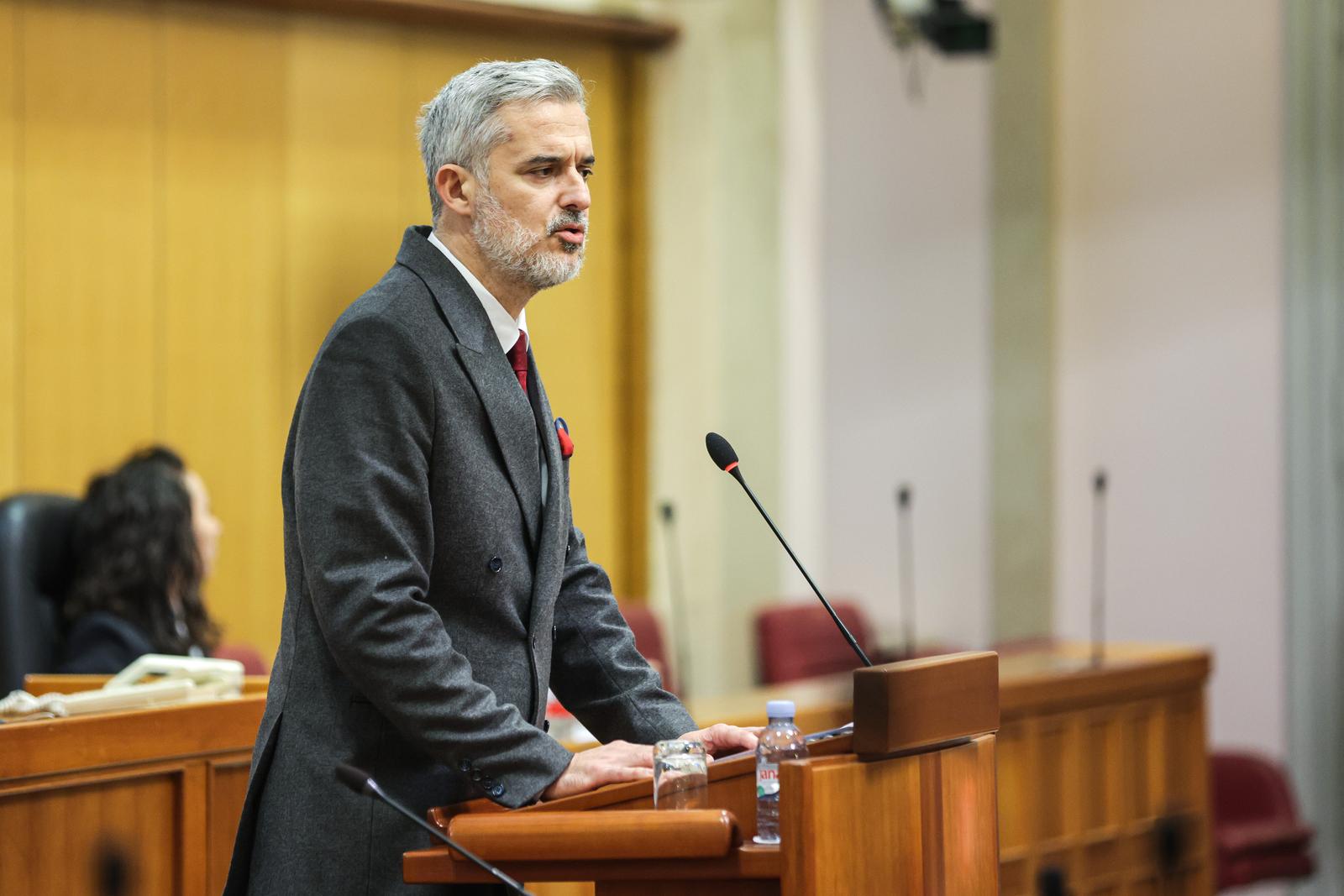 20.12.2023., Zagreb - 20. izvanredna sjednica Hrvatskoga sabora na kojoj ce se izglasati povjerenje Ministru gospodarstva i odrzivog razvoja Damiru Habijanu. Nino Raspudic Photo: Luka stanzl/PIXSELL