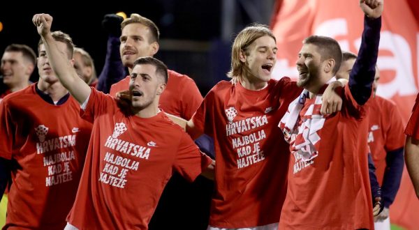 21.11.2023., stadion Maksimir, Zagreb - Kvalifikacije za UEFA Euro 2024, skupina D, Hrvatska - Armenija. Josip Juranovic, Borna Sosa, Andrej Kramaric Photo: Luka Stanzl/PIXSELL
