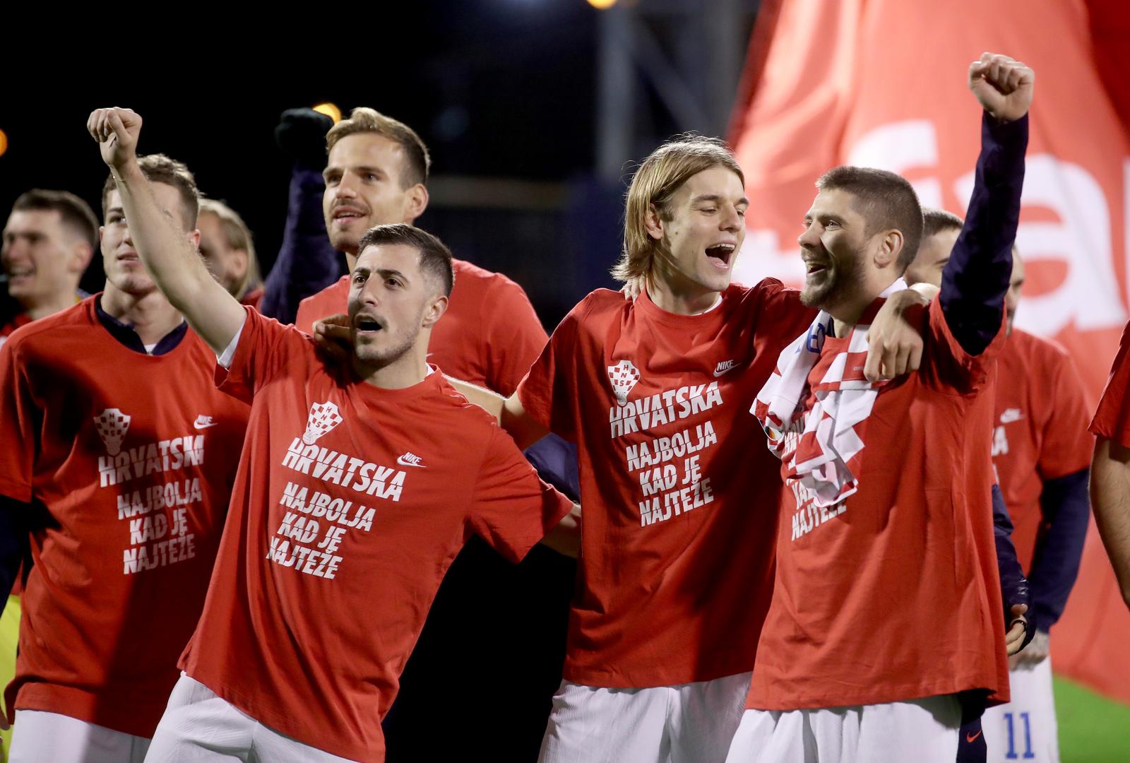 21.11.2023., stadion Maksimir, Zagreb - Kvalifikacije za UEFA Euro 2024, skupina D, Hrvatska - Armenija. Josip Juranovic, Borna Sosa, Andrej Kramaric Photo: Luka Stanzl/PIXSELL
