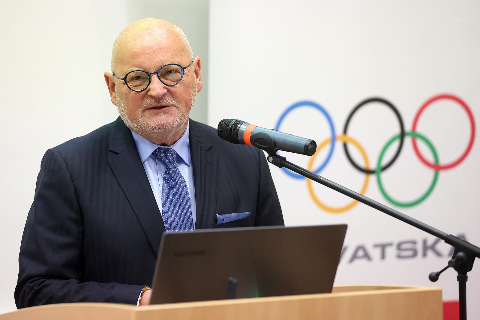 24.11.2023., Kinezioloski fakultet, Zagreb - Simpozij Hrvatska sportska dijaspora odrzava se na Kineziloskom fakultetu. Zlatko Matesa.  Photo: Goran Stanzl/PIXSELL