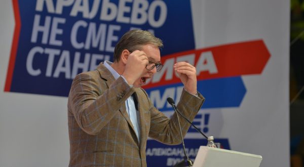 24, November, 2023, Kraljevo -The Serbian Progressive Party, which is going to the elections on December 17 with the list "Aleksandar Vucic - Serbia must not stand still", held a pre-election rally in Kraljevo, in the New Hall of Sports. Aleksandar Vucic. Photo: Vladimir Vasic/ATAImages

24, novembar, 2023, Kraljevo - Srpska napredna stranka koja sa listom "Aleksandar Vucic - Srbija ne sme da stane" izlazi na izbore 17. decembra, odrzala je predizborni skup u Kraljevu, u Novoj hali sportova. Photo: Vladimir Vasic/ATAImages Photo: Vladimir Vasic/ATAImages/PIXSELL