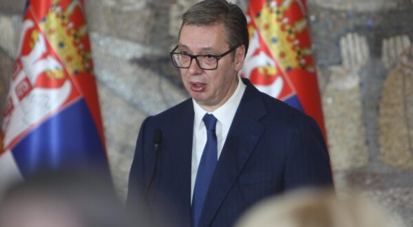 27, December, 2023, Belgrade - The ceremony on the occasion of the beginning of the construction of the BIO4 CAMPUS - the new Bioeconomic Center in Europe was held in the Palace of Serbia. Aleksandar Vucic.  

27, decembar, 2023, Beograd - Svecanost povodom pocetka izgradnje BIO4 KAMPUSA – novog Bioekonomskog centra u Evropi odrzana je u Palati Srbija.   Photo: M.K./ATAImages/PIXSELL