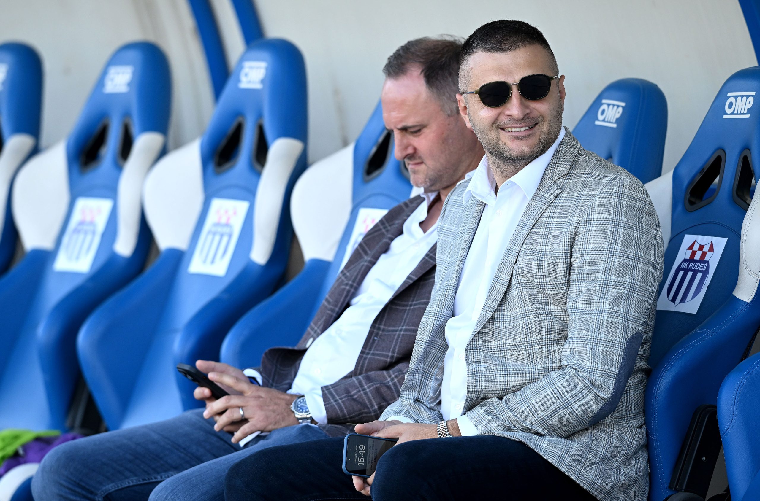 28.10.2023., stadion u Kranjcevicevoj ulici, Zagreb - SuperSport HNL, 13. kolo, NK Rudes - NK Varazdin. Josip Simunic, Stipe Condric Photo: Marko Lukunic/PIXSELL