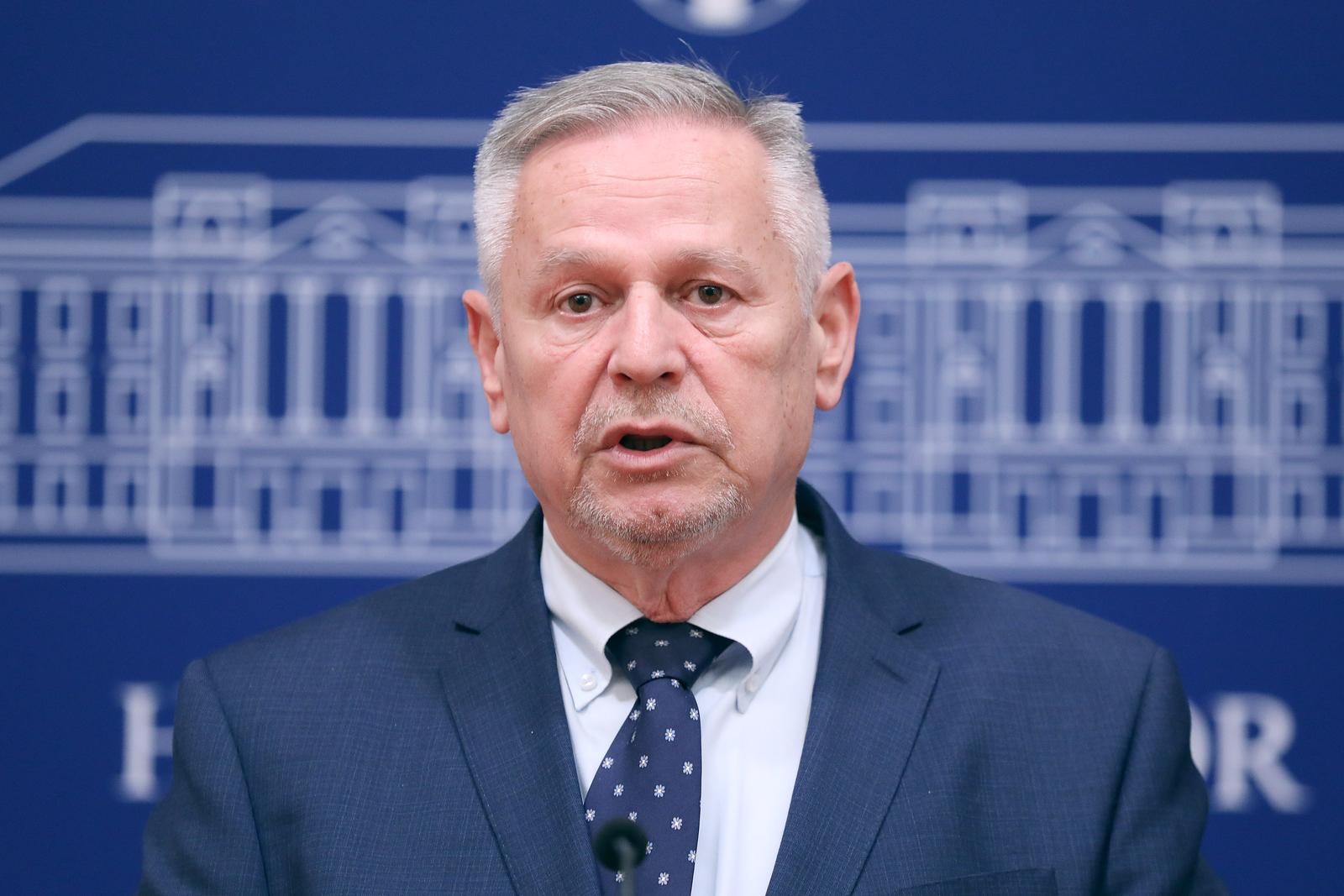 28.11.2023., Zagreb - Na konferenciji za medije odrzanoj u Saboru o slucaju Barbaric i drugim temama je govorio Davorko Vidovic.
 Photo: Patrik Macek/PIXSELL