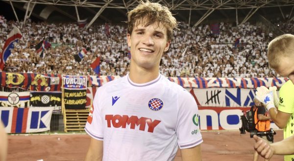30.07.2023., Split - SuperSport HNL, 02. kolo, HNK Hajduk - HNK Rijeka. Rokas Pukstas Photo: Ivo Cagalj/PIXSELL