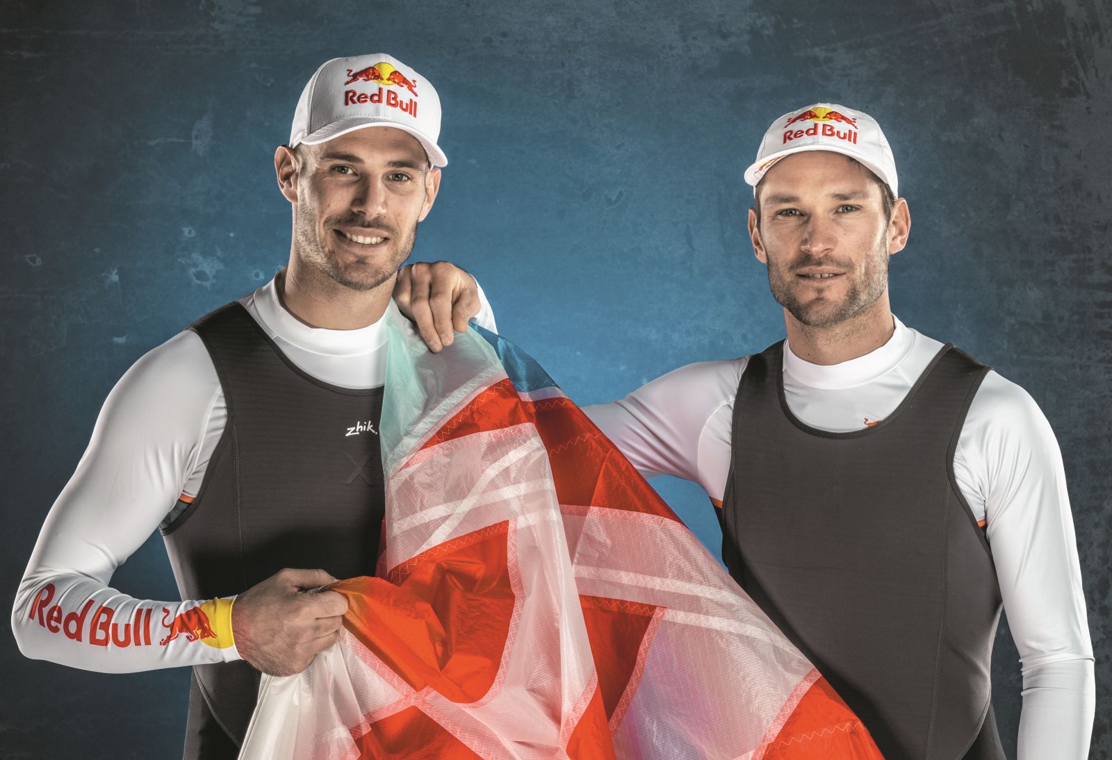 Sime Fantela and Mihovil Fantela pose for a portrait during the studio photoshoot in Zagreb, Croatia on January 10, 2022. // Predrag Vuckovic / Red Bull Content Pool // SI202201100131 // Usage for editorial use only //