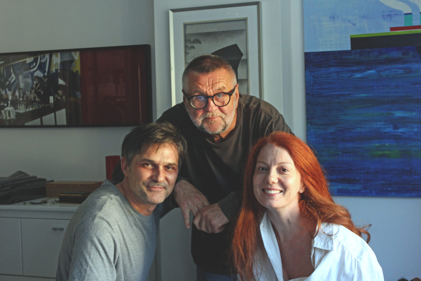 Živko Anočić, Rajko Grlić, Jelena Đokić na setu