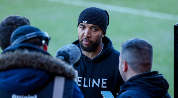 Salford City v Forest Green Rovers EFL Sky Bet League 2 06/01/2024. Forest Green Rovers forward and Manager Troy Deeney pre-match during the EFL Sky Bet League 2 match between Salford City and Forest Green Rovers at the Peninsula Stadium, Salford, United Kingdom on 6 January 2024. Editorial use only DataCo restrictions apply See www.football-dataco.com , Copyright: xSimonxDaviesx PSI-18789-0025