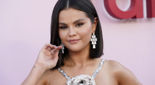 Selena Gomez poses at the 2023 Rare Impact Fund Benefit, Wednesday, Oct. 4, 2023, at Nya Studios in Los Angeles. (AP Photo/Chris Pizzello)