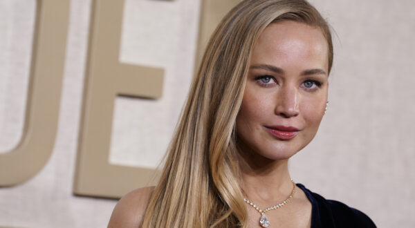Jennifer Lawrence arrives at the 81st Golden Globe Awards on Sunday, Jan. 7, 2024, at the Beverly Hilton in Beverly Hills, Calif. (Photo by Jordan Strauss/Invision/AP)