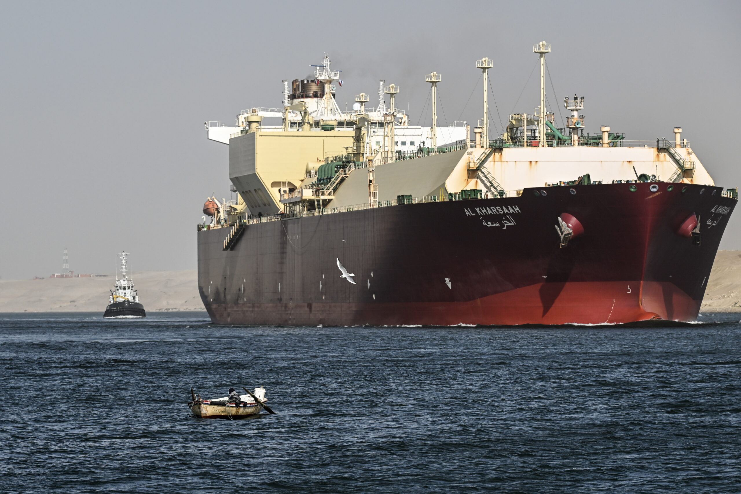 epa11040943 A ship crosses the Suez Canal towards the Red Sea in Ismailia, Egypt, 22 December 2023. On 18 December, the US Department of Defense announced a multinational operation to safeguard trade and to protect ships in the Red Sea, amid the recent escalation in Houthi attacks originating from Yemen, according to a press release from the U.S. Department of Defense. These attacks in recent weeks had prompted major shipping companies to reroute their operations and raised concerns of prolonged disruptions to global trade.  EPA/MOHAMED HOSSAM