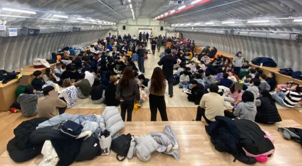 epa11058386 A handout photo made available by the Ongjin county office via Yonhap shows residents of South Korea's northwestern Yeonpyeong Island taking shelter, South Korea, 05 January 2024. Earlier in the day, North Korea fired some 200 artillery shells into waters off its western coast, bordering South Korea's Yeonpyeong and Baeknyeong Islands, from Jangsan and Deungsan Capes, both situated in the North's southwestern coastal areas, according to South Korea's Joint Chiefs of Staff. Civilians on the islands of Yeonpyeong and Baengnyeong have been ordered to evacuate into shelters, South Korean officials said.  EPA/ONGJIN COUNTY OFFICE HANDOUT ATTENTION EDITORS: IMAGE PIXELATED AT SOURCE -- BEST QUALITY AVAILABLE -- SOUTH KOREA OUT HANDOUT EDITORIAL USE ONLY/NO SALES HANDOUT EDITORIAL USE ONLY/NO SALES