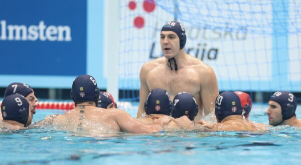 Zagreb, 10.01.2024 - Utakmica osmine finala Europskog prvenstva u vaterpolu. Francuska - Srbija. Na slici vaterpolisti Srbije.
foto HINA/ Damir SENČAR/ ds