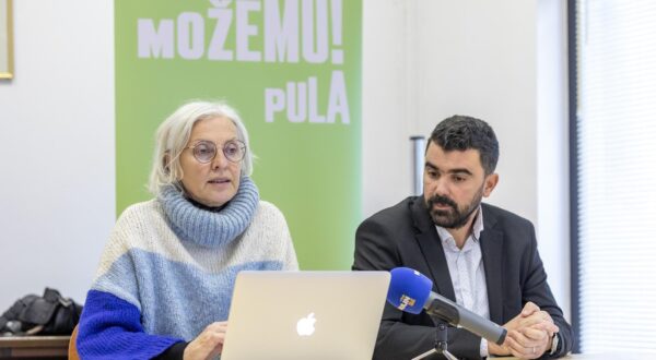 01.03.2023.., Pula- 
Mozemo Pula odrzala je  konferenciju na temu prioriteti financiranja izgradnje lucke infrastrukture Lucke uprave Pula. Konferenciji su prisustvovali Noel Mirkovic , Dusica Radojcic te Slaven Boljun. Photo: Srecko Niketic/PIXSELL