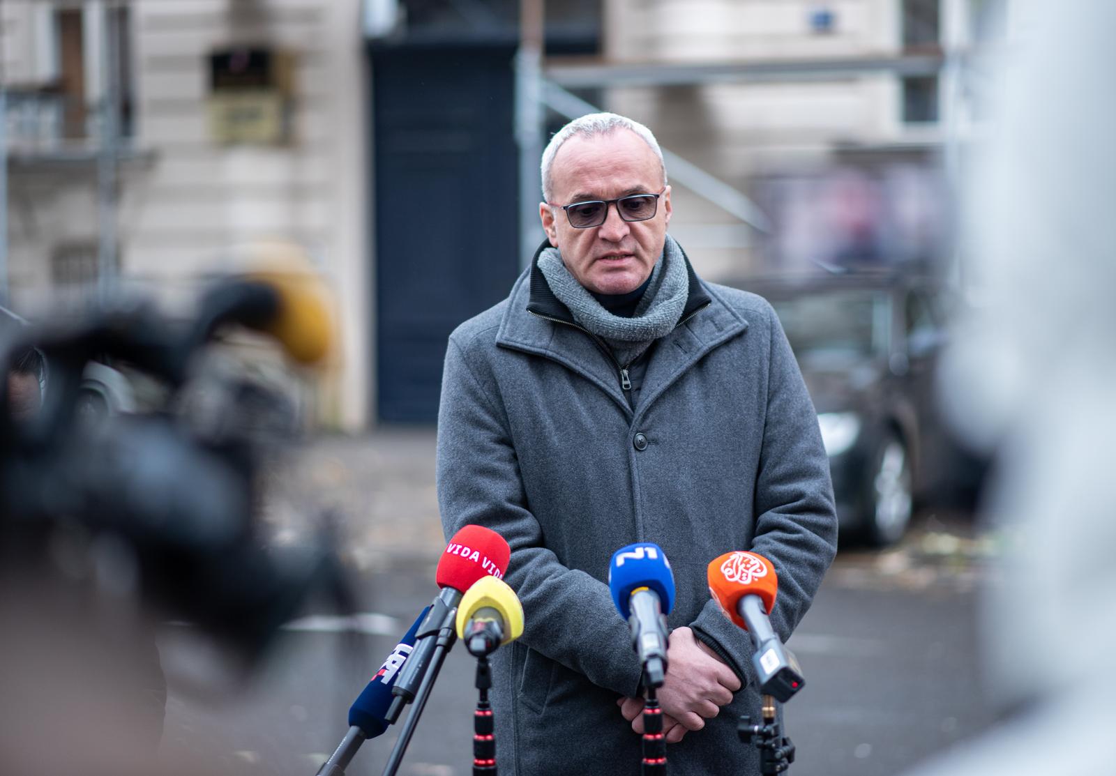 06.12.2023., Zagreb - Predsjednik Hrvatskog novinarskog drustva Hrvoje Zovko na konferenciji za medije govorio je o cinjenici da 16 mjeseci od tragicne smrti Vladimira Matijanica i sest mjeseci nakon sto je Drzavno odvjetnistvo prikupilo sve dokaze i zavrsilo istragu nema odluke o okolnostima njegove smrti i kaznjavanju odgovornih. Photo: Neva Zganec/PIXSELL