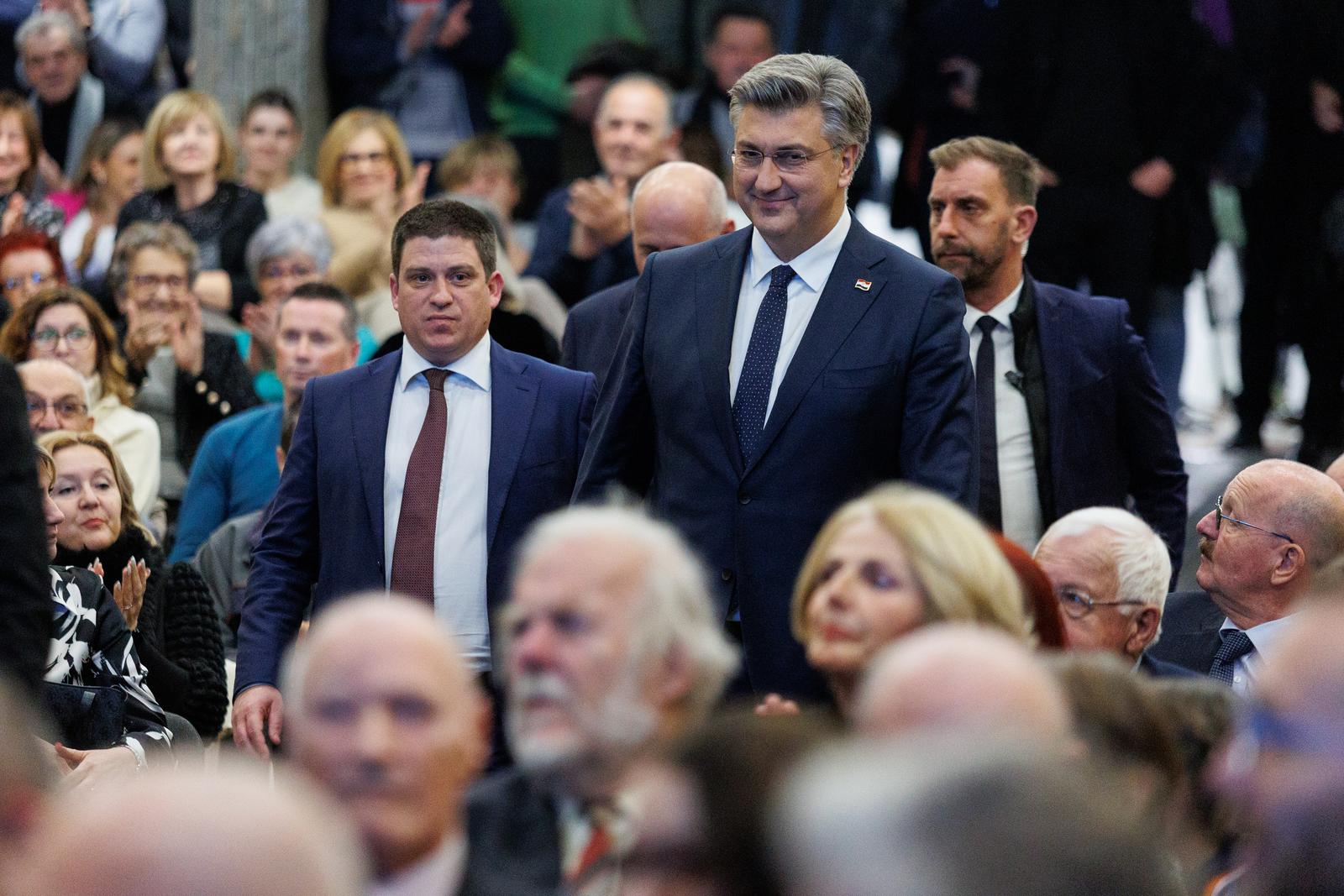 8.1.2024.., Novi Vinodolski - Predsjednik Vlade Andrej Plenkovic sudjelovao je na svecanoj sjednici Gradskog vijeca povodom Dana Grada Novog Vinodolskog. Photo: Nel Pavletic/PIXSELL