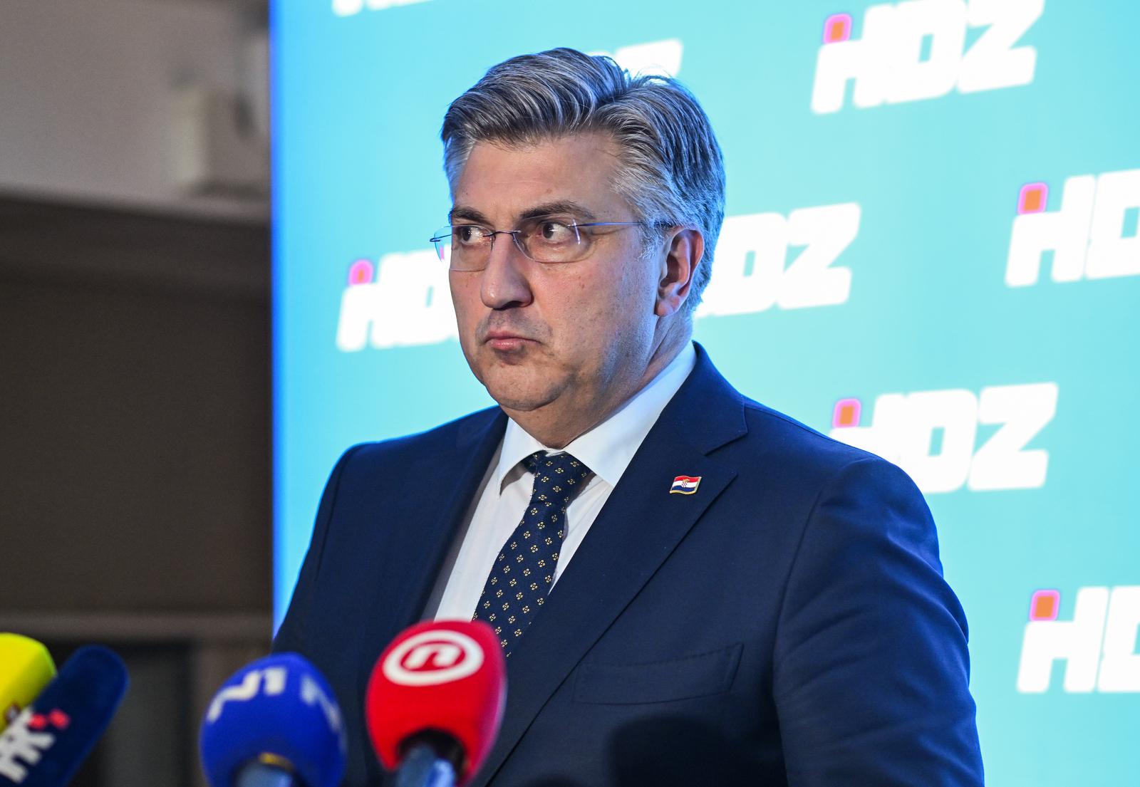 9.1.2024., Zagreb - Premijer Andrej Plenkovic dao je izjavu za medije nakon sireg Predsjednistva HDZ-a. Photo: Neva Zganec/PIXSELL