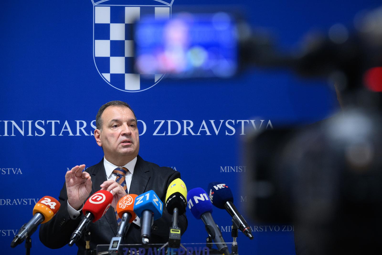10.01.2024., Zagreb, Ministarstvo zdravstva, ksaver 200a - Konferencija za medije ministra zdravstva Vilija Berosa nakon prijetnji strajkom lijecnickog sindikata. Vili Beros.
 Photo: Davor Puklavec/PIXSELL