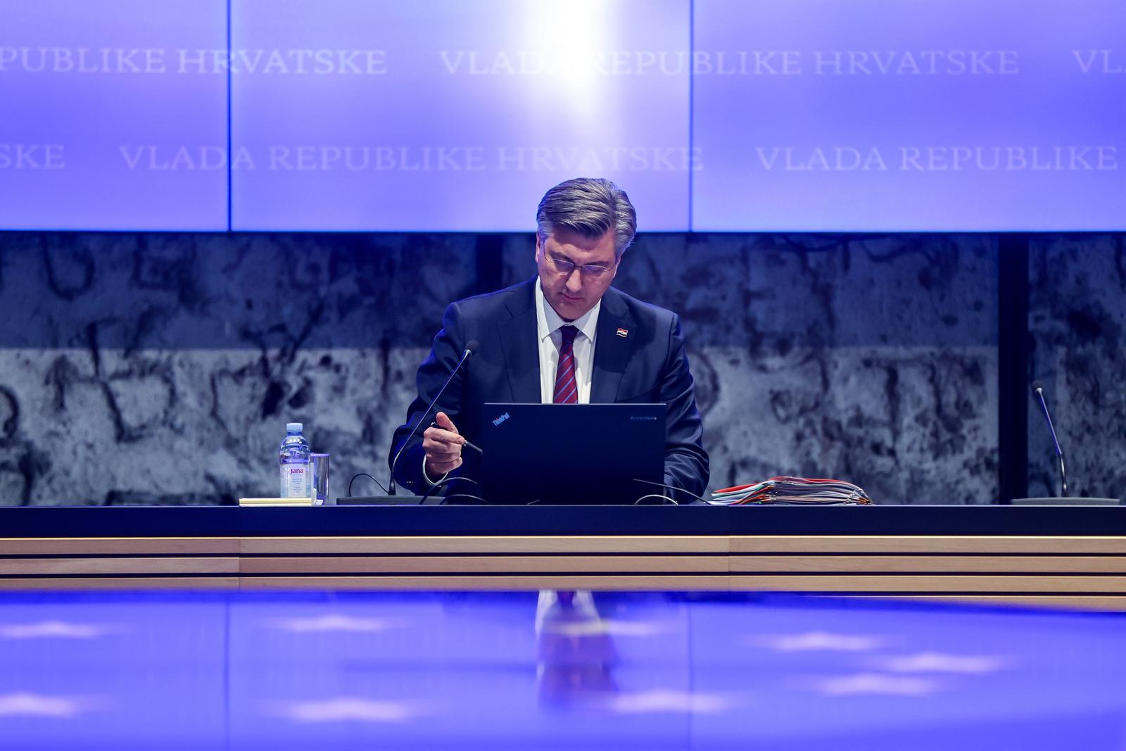 11.01.2024., Zagreb - Odrzana 277. sjednica Vlade u Nacionalnoj i sveucilisnoj knjiznici. predsjednik Vlade RH Andrej Plenkovic Photo: Igor Kralj/PIXSELL