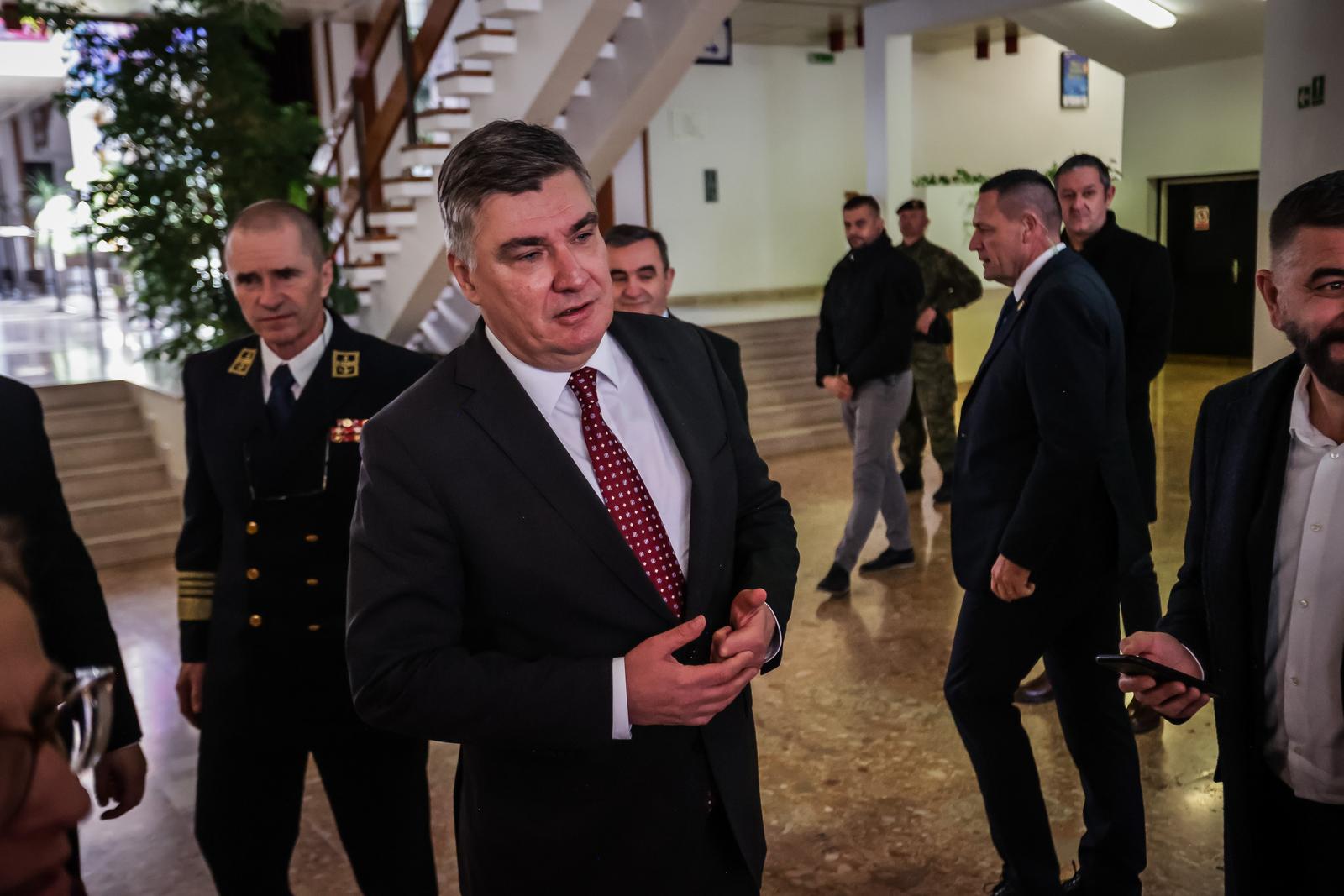 12.01.2024., Split - U Domu Hrvatske vojske "General-bojnik Ivo Jelic" odrzana je svecanost primopredaje duznosti zapovjednika Hrvatske ratne mornarice. Zoran MIlanovic Photo: Zvonimir Barisin/PIXSELL