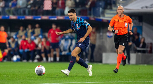 12.10.2023., Opus Arena, Osijek - Kvalifikacije za UEFA Europsko prvenstvo 2024., skupina D, 7. kolo, Hrvatska - Turska. Josip Brekalo Photo: Borna jaksic/PIXSELL