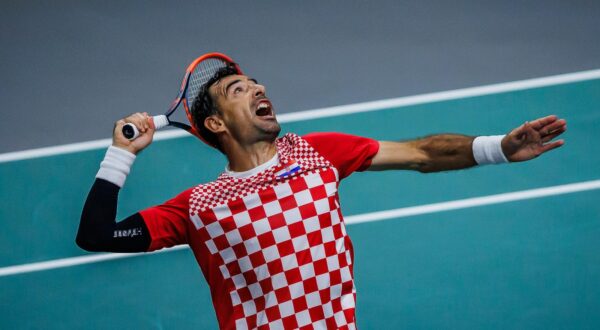 13.09.2023., Split - Dvorana Gripe. Turnir prvog kruga zavrsnice Davis Cupa za 2023, grupa D (Hrvatska, Nizozemska, SAD, Finska). Hrvatska - SAD.  Parovi: Ivan Dodig i Mate Pavic (CRO) - Austin Krajicek i Rajeev Ram (USA).
 Photo: Zvonimir Barisin/PIXSELL