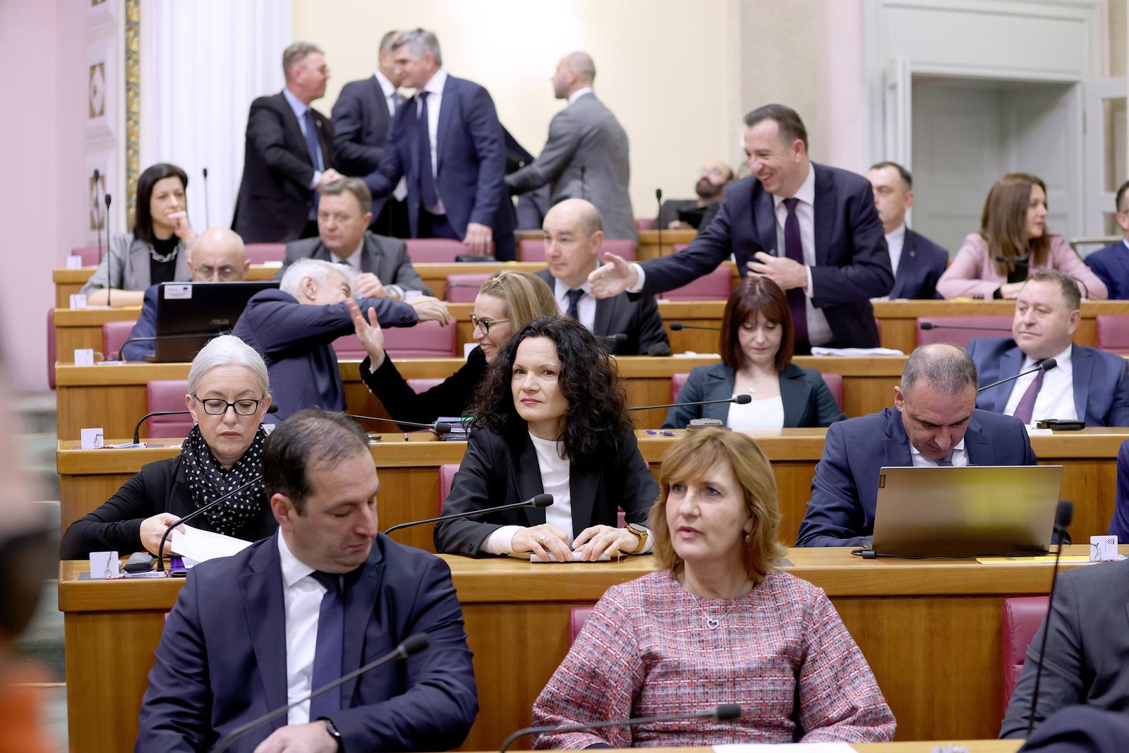 15.01.2024., Zagreb - Usvajanjem dnevnog reda i aktualnim prijepodnevom pocela je 21. sjednica Hrvatskoga sabora, koja bi prema planu trebala trajati do kraja ozujka.
 Photo: Patrik Macek/PIXSELL