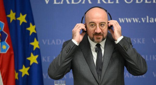 16.11.2023., Zagreb - Radni sastanak o novom Strateskom programu EU. Izjave za medije predsjednika Vlade Andreja Plenkovica i predsjednika Europskog vijeca Charlesa Michela. Andrej Plenkovic, Charles Michel.
 Photo: Davor Puklavec/PIXSELL