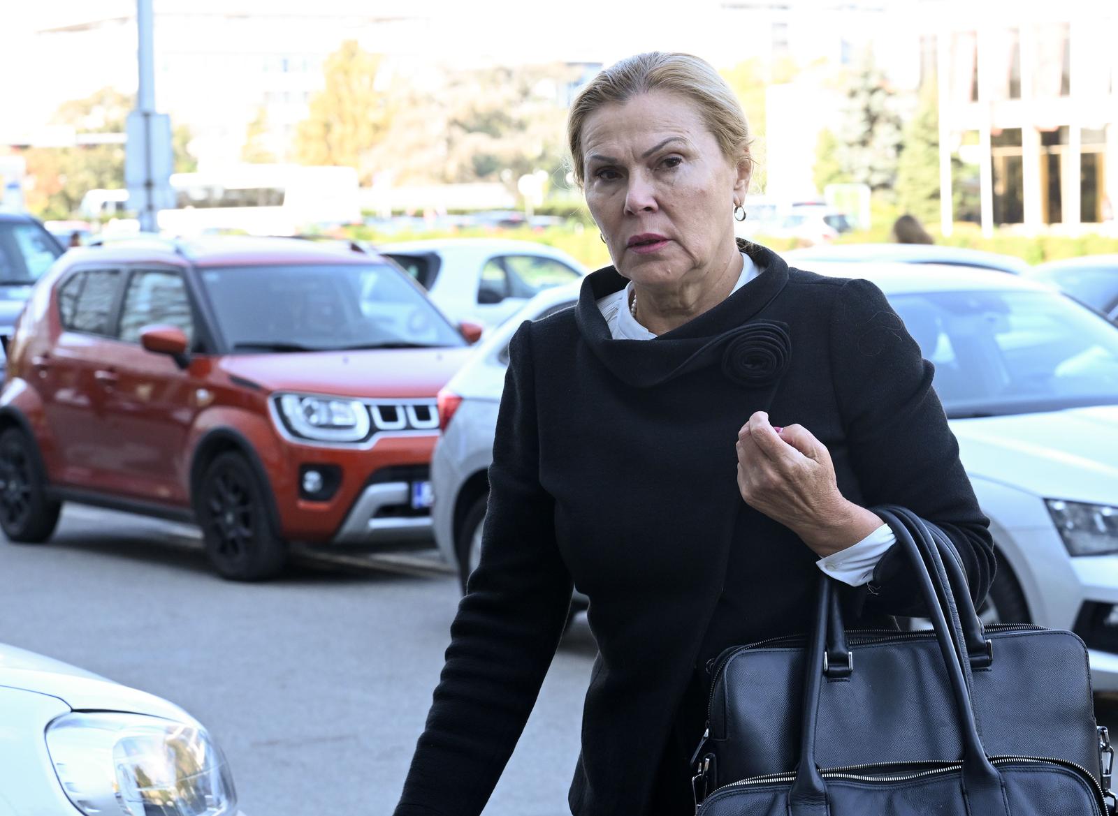 17.10.2023., Zagreb -Severinina odvjetnica Jasminka Bilos dolazi na rociste na Opcinskom gradjanskom sudu bez Severine. Photo: Davorin Visnjic/PIXSELL